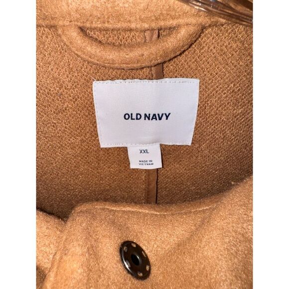 Old Navy Womens Overcoat Size 2XL Long Brown Tunnel Neck Career Coat Jacket - Picture 3 of 4